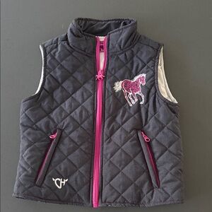 CH Kids Quilted Vest - Black and Pink